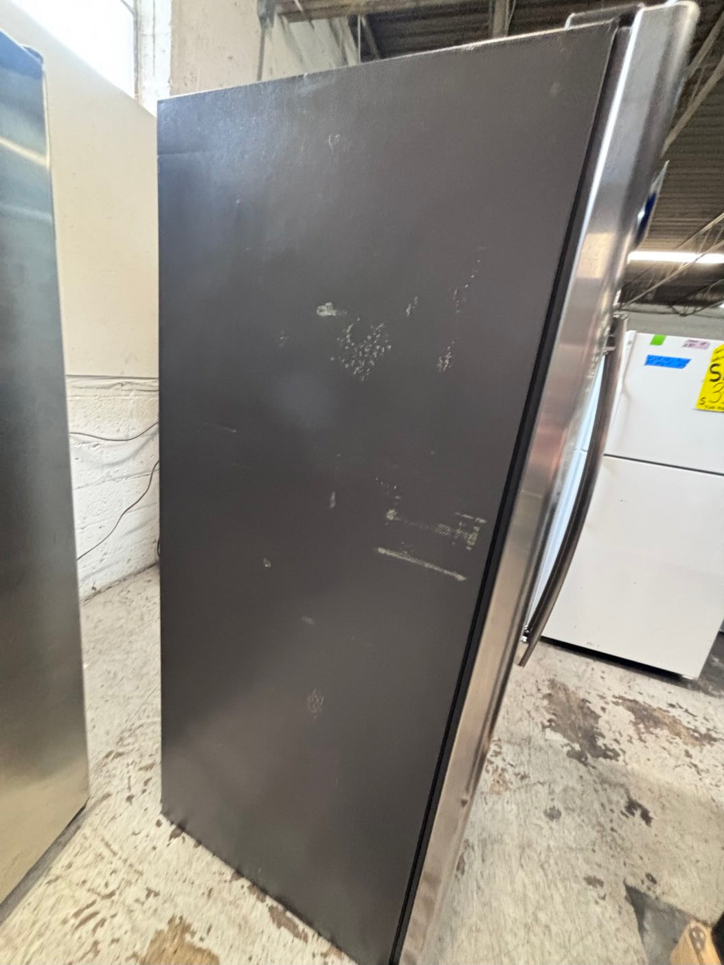 } GE Side x side  36”x 69”h x 29depth ,Refrigerator slate  with ice maker & water dispenser /. 36” 26cu.ft  working 💯  with warranty  used-Refurbished. Item number  #RF26Z14B