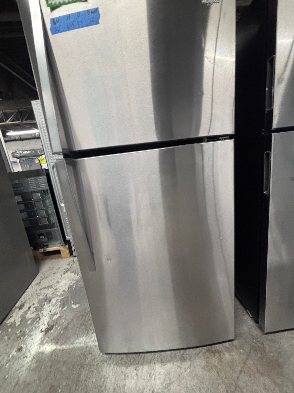 >*Whirlpool stainless steel top freezer refrigerator used-refurbished 30" #RPP4SB