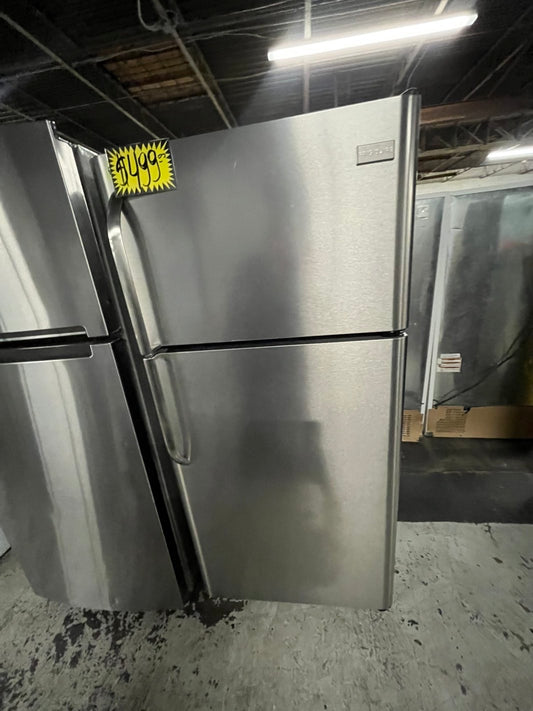 FRIGIDAIRE 30” stainless steel TOP FREEZER REFRIGERATOR | 30" 21.cu.ft USED-REFURBISHED /item number #RF20KB