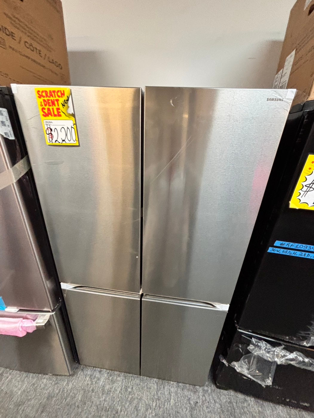 >New open box 📦 samsung 4-doors Counter Depth French Door Refrigerator 22cu.ft in Stainless Steel  #RFSGG1B 36” in