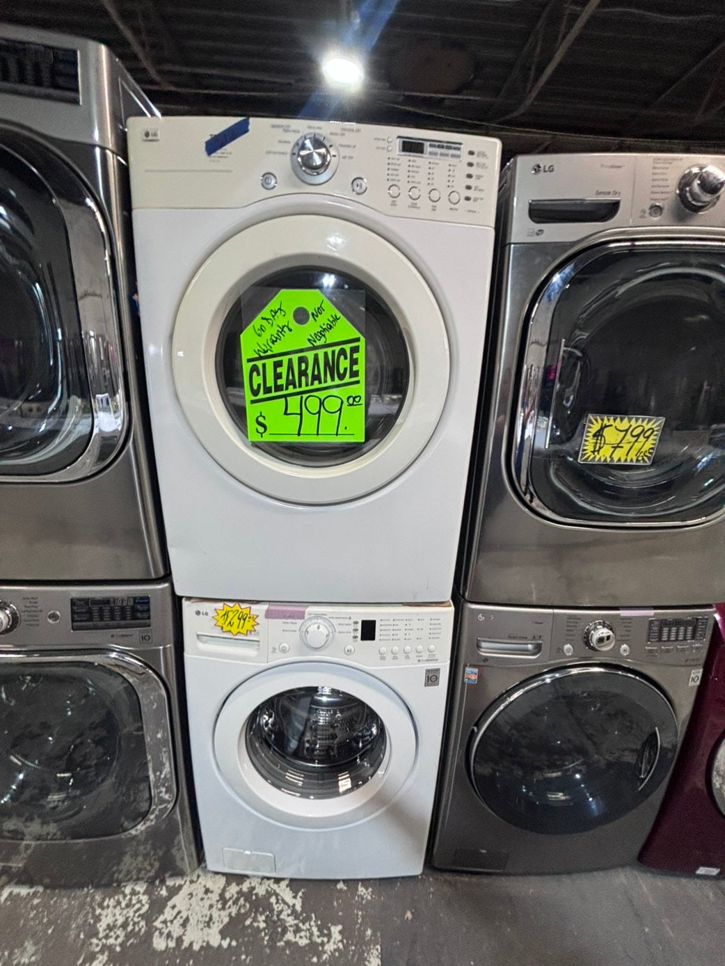 >* July 4th special 🇺🇸LG washer & dryer set electric 220v front load stackable or side by side - sensor dry in white  #WECL55SET