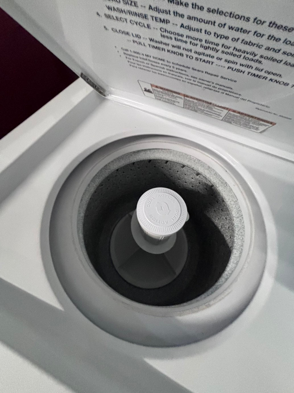 >*kenmore  stacked laundry center Electric 220v washer & dryer set used -in  white 24" #LWCY4B
