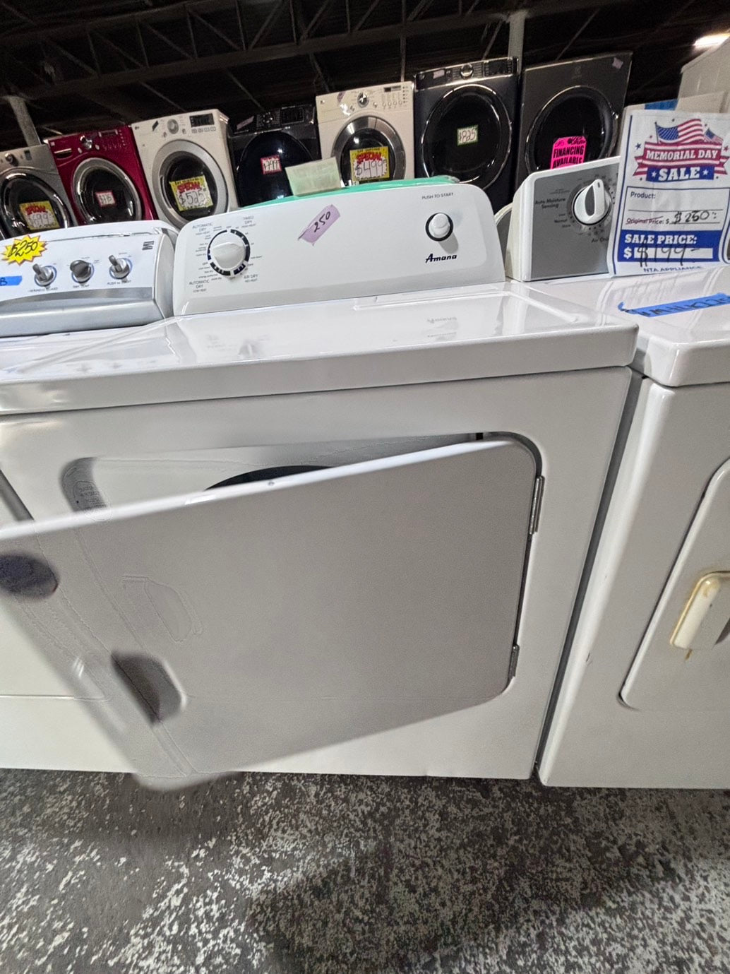 >*Amana 29” large capacity electric dryer 220v side by side used-refurbished #AMEK12B