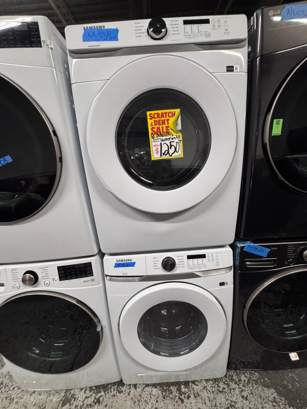 >>Open Box 📦 Scratch & Dent Samsung white front load washer & dryer electric set side by side or stackable #NSSWD13B
