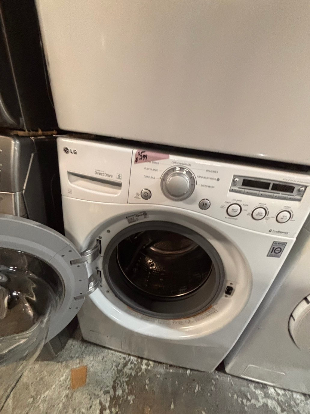 >* special🎉LG washer & dryer set electric 220v front load stackable or side by side - sensor dry in white  #WQ575SET