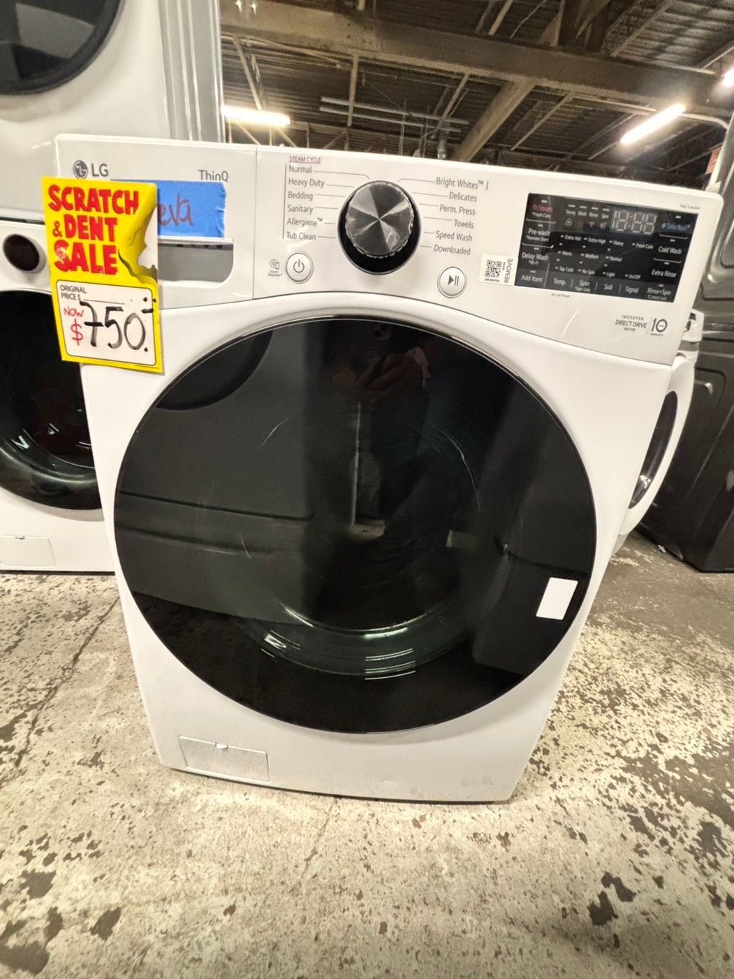 -LG new scratch and dent  open box front load stackable washer white  27" #FW167B