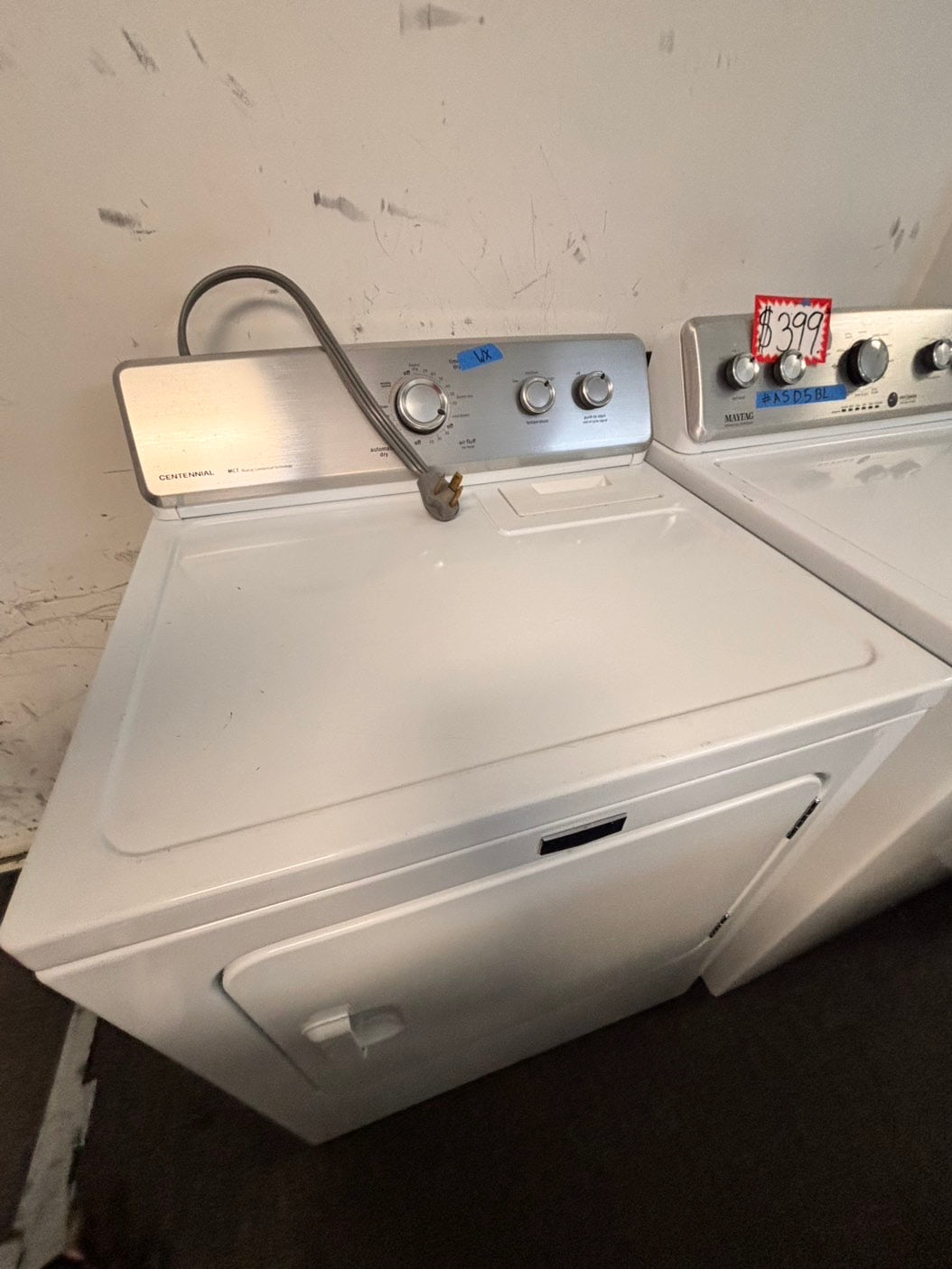 >maytag top load dryer side by side electric 220v large capacity & top load washing machine stainless steel drum with agitator used-Refurbished
#ASD5BLSET