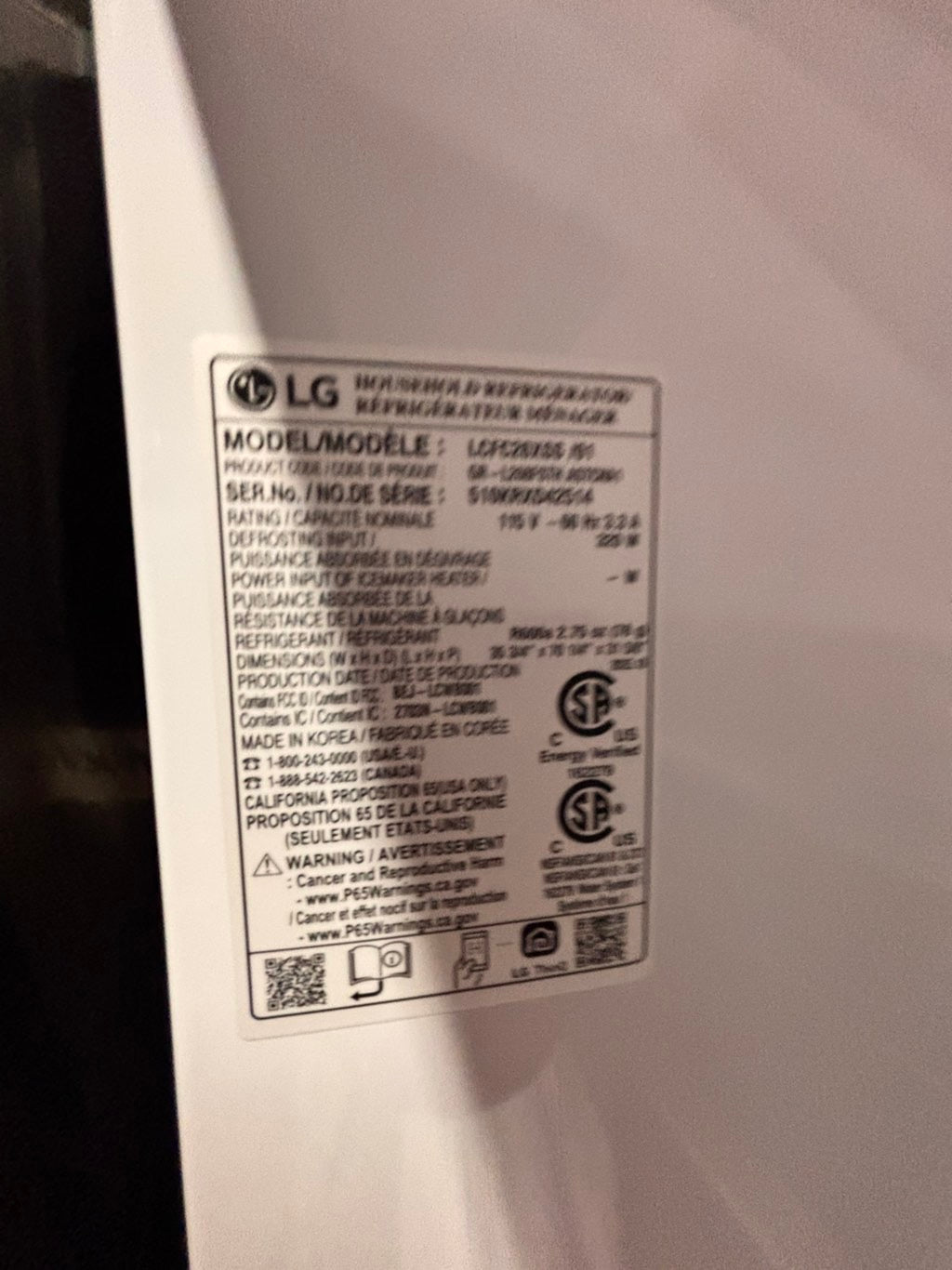 >special🎈New open box (costumer return ) LG - Counter-Depth MAX 25.5 Cu. Ft. French Door Smart Refrigerator with ice maker & water dispenser - Stainless Steel #RFLG55YB