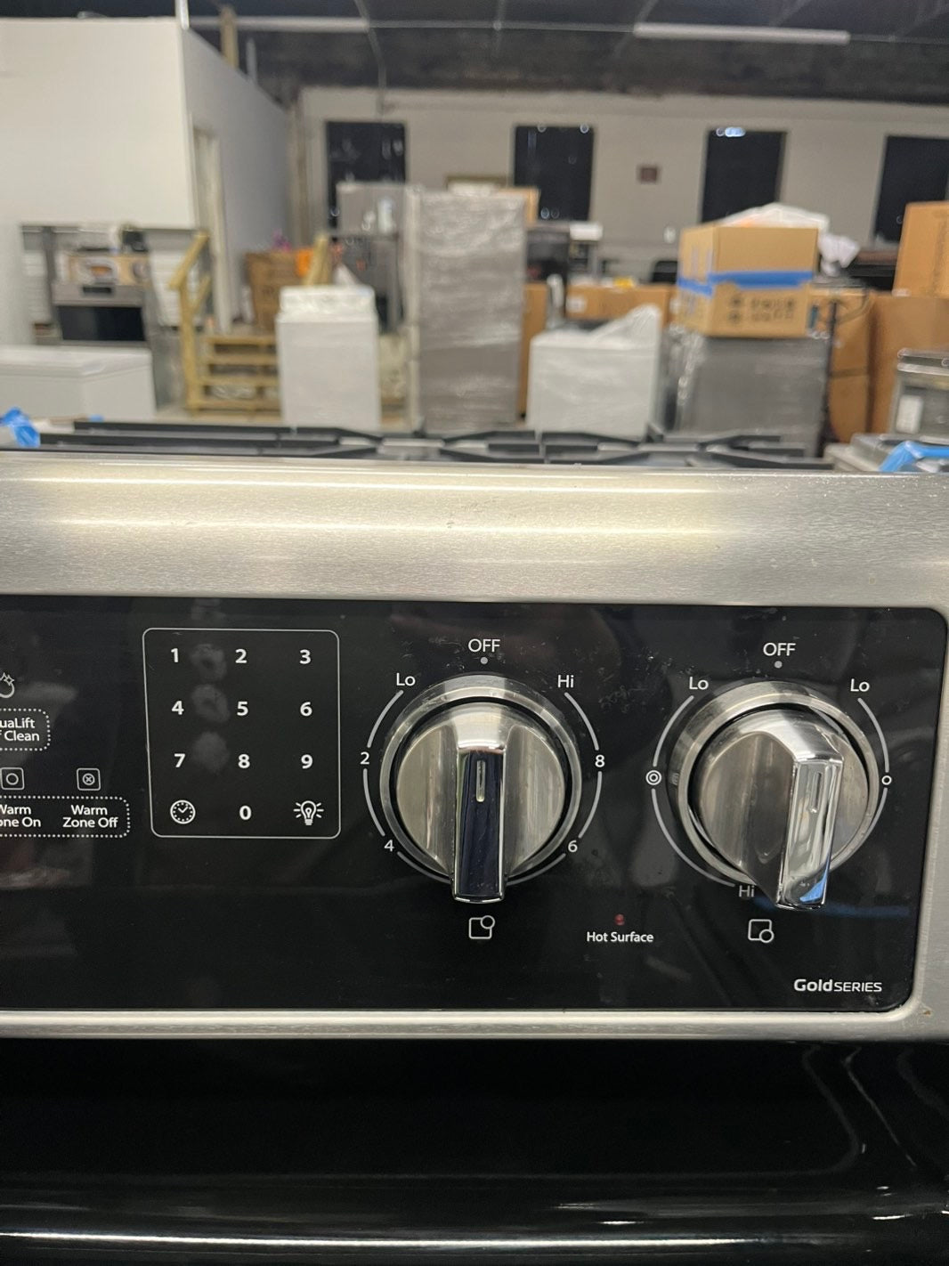 -Whirlpool glass top electric range 220v 5 burner warm zone convection oven Refurbished stainless steel bake Broil  self clean 30" #ERWL22B