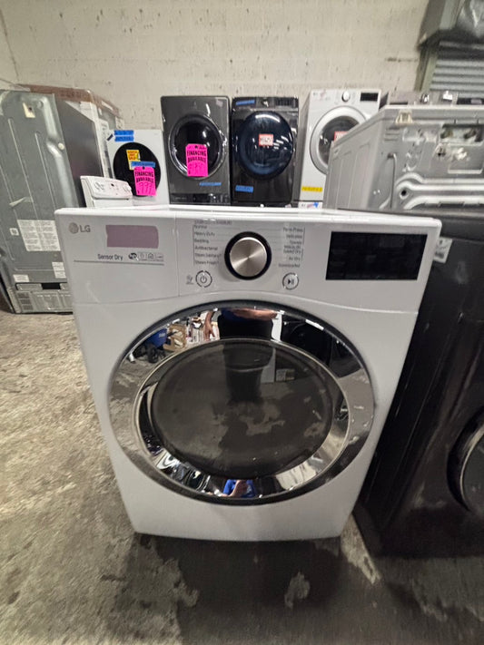 >*LG like new sensor Dry front load stackable electric 220v dryer in white color used-refurbished 27" #DLGH16B