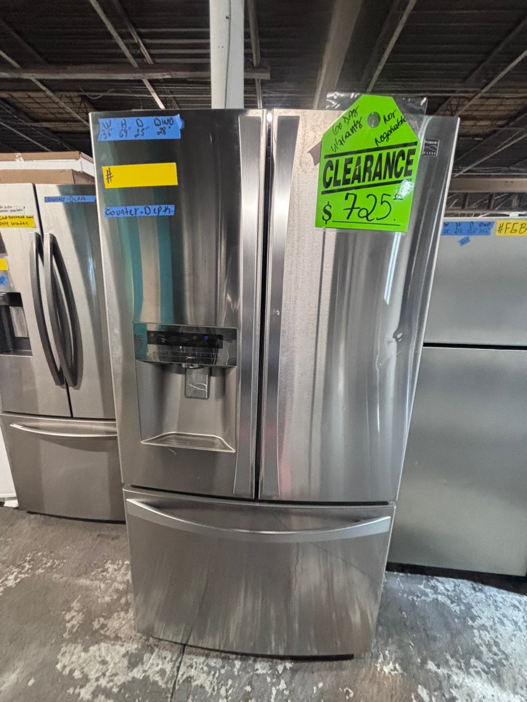 >>special price🔥Kenmore French door Refrigerator counter depth stainless steel w/ ice water dispenser great condition 36" used-refurbished #KMF1V4B