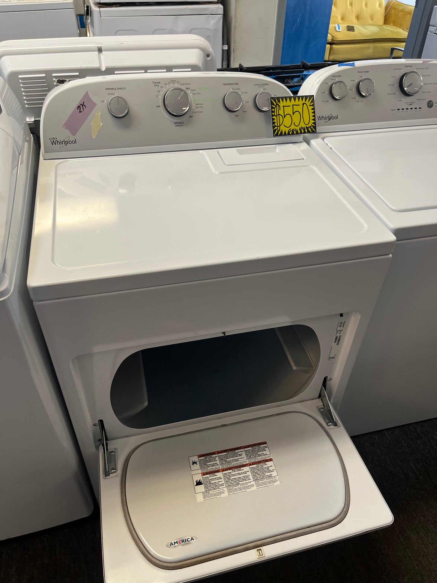 =• whirlpool top load washer  & electric dryer 220v  set top load side by side #WHTP35SET