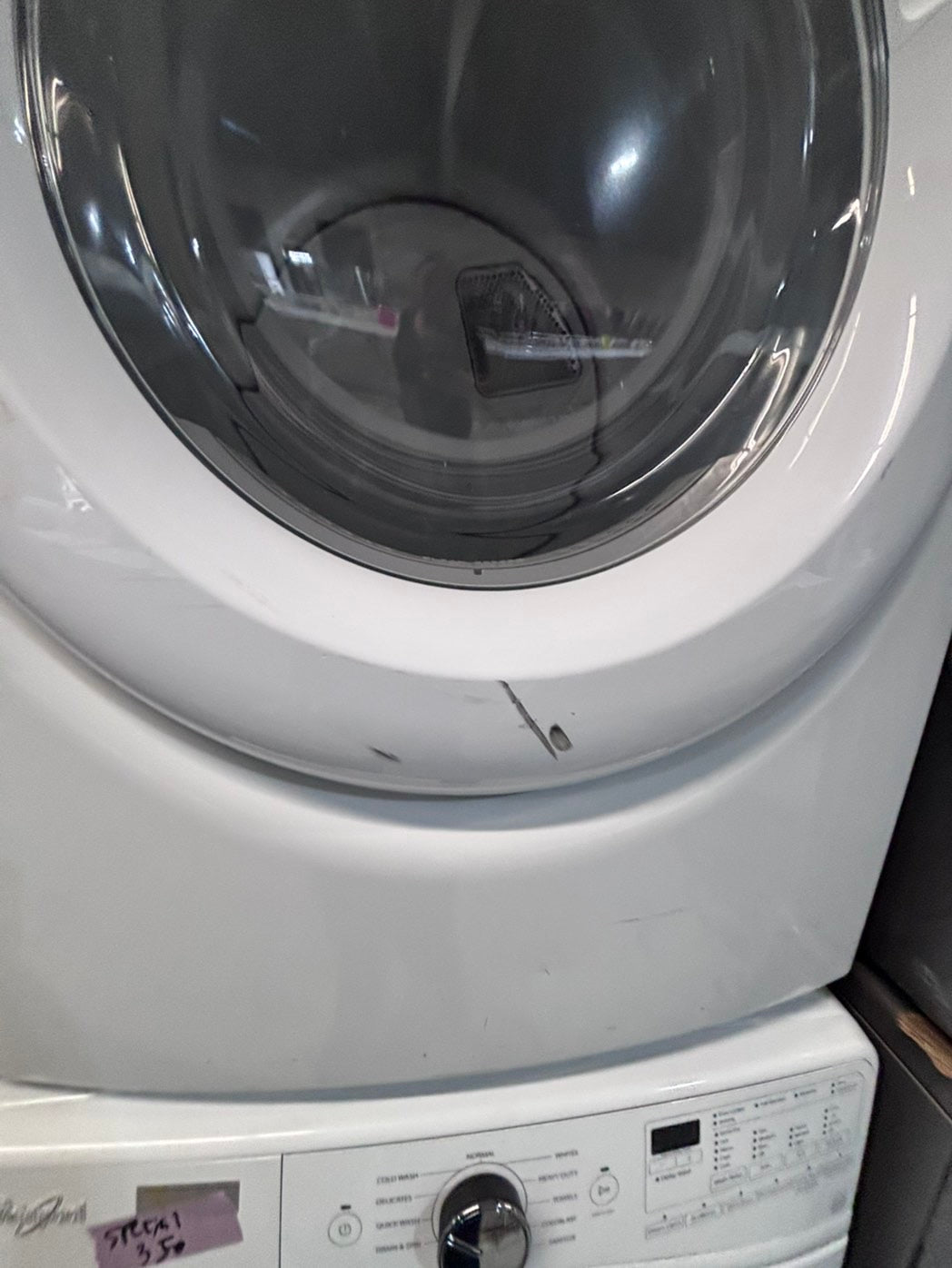 >*special 🔥mix & match whirlpool set electric 220v front load stackable or side by side - sensor dry in white color #WFSW1SET