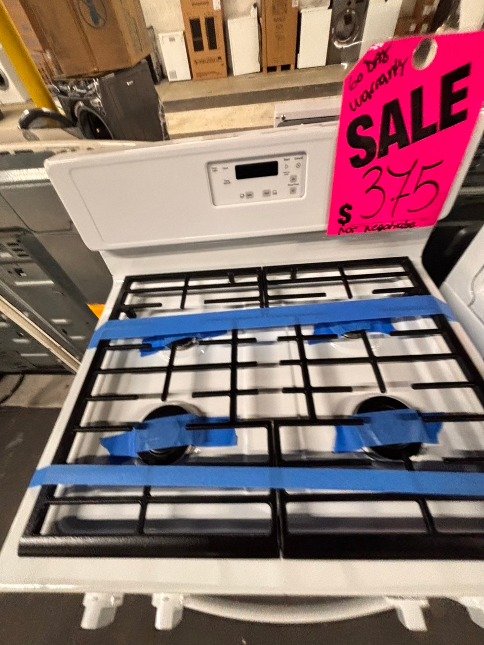 >special 🔥Whirlpool Gas stove convection oven  4 Burner broil & bake 30” white used-refurbished #AW11AB