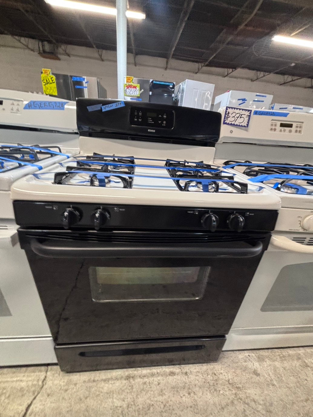 >special 🔥Kenmore Gas range 4 burner bake broil Hi/Lo self clean in off white & black used-Refurbished 30” #GHPZ4B
