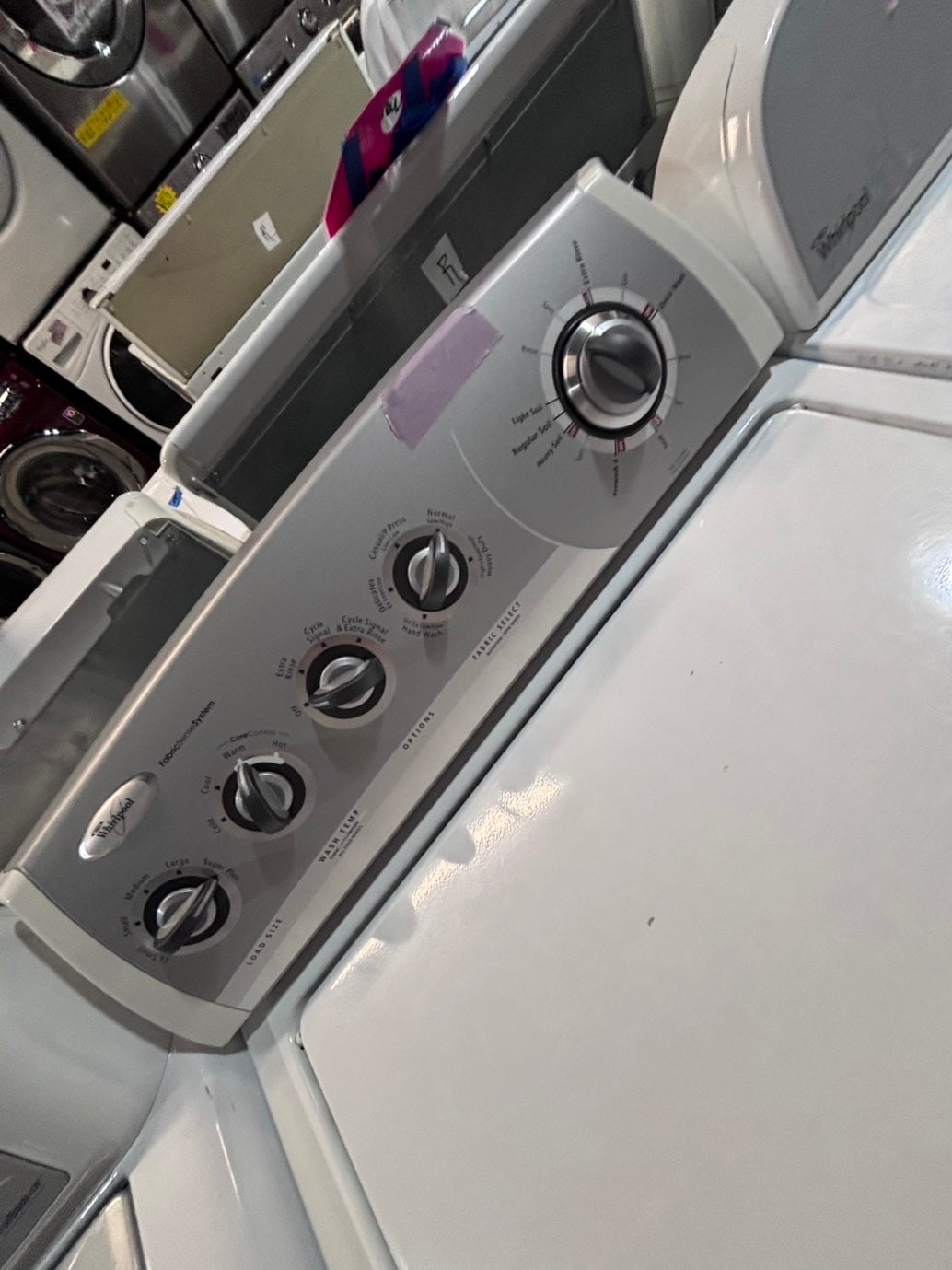 >*whirlpool top load washer large capacity with removable agitator  & electric dryer 220v  set top load side by side #MN33YB