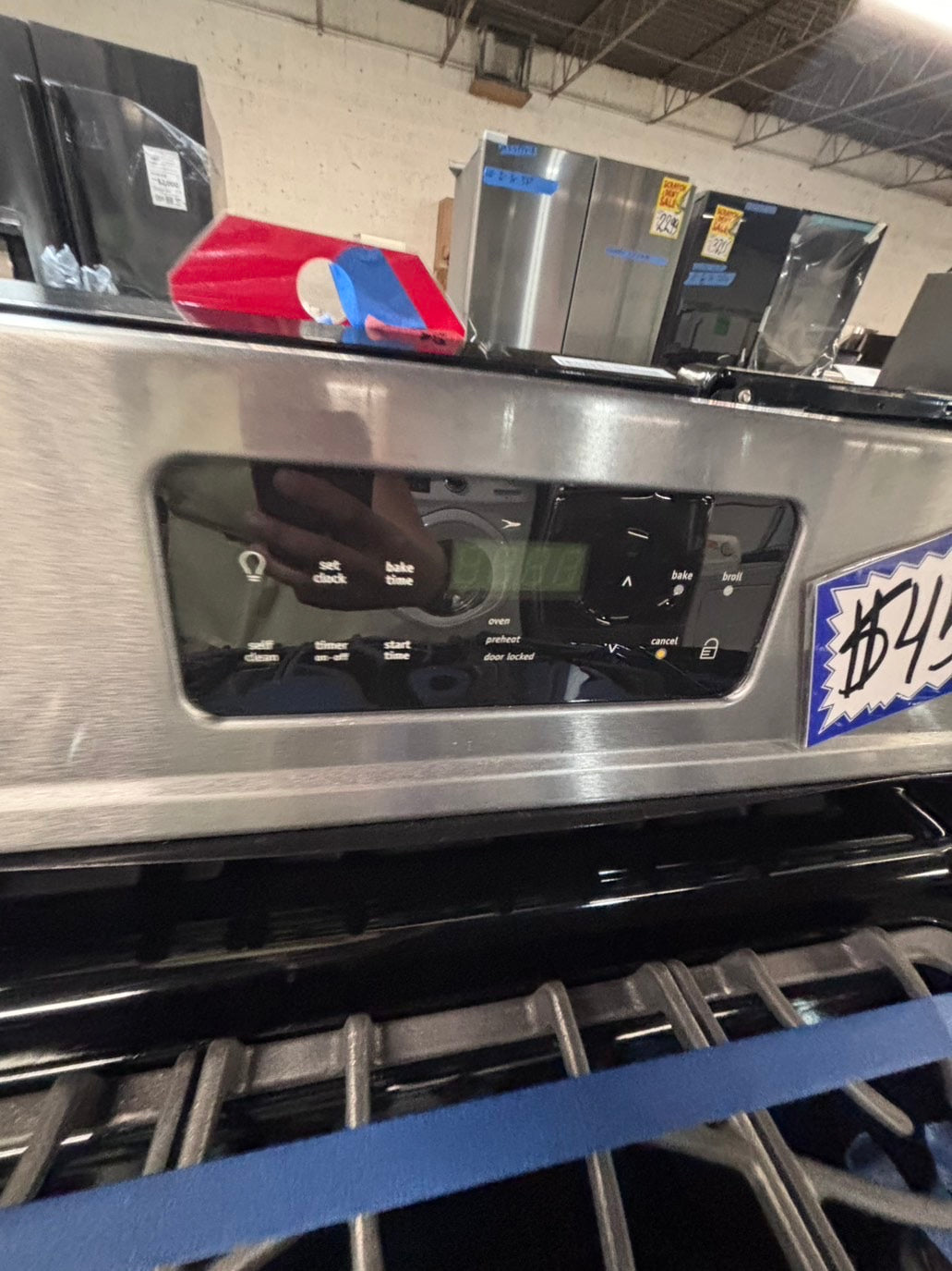 }Frigidaire Gas range 5 burner bake broil Hi/Lo self clean in stainless steel  used-Refurbished 30” #FEG713B