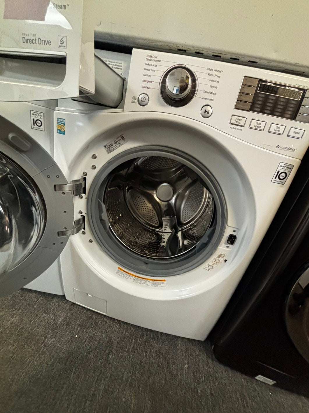 -📢black Friday sale 🦃 LG front load steam washer 4.5cu.ft large capacity stainless steel drum used-refurbished #FW4556L