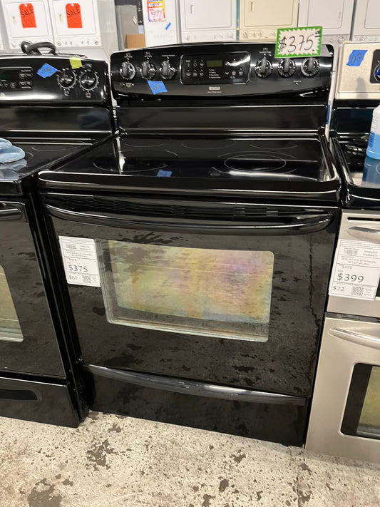 Kenmore electric 220v range 5 burner warm zone bake broil hi/ lo self clean in black 30" #ER490XB Refurbished