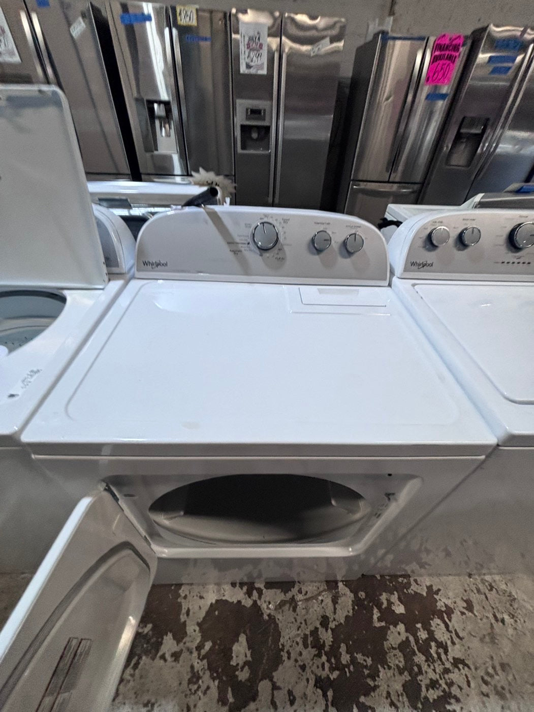 >*whirlpool top load washer  & electric dryer 220v  set top load side by side #TLSWT1YB