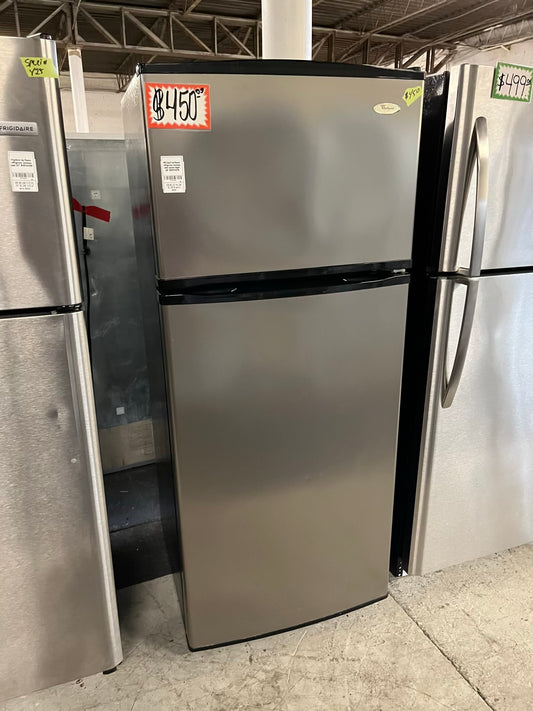 - Whirlpool top freezer refigerator stainless steel counter depth 28" #RF304YB