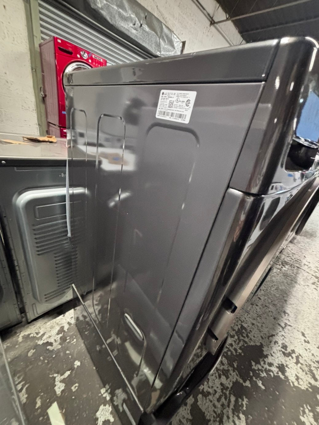 >>New open box 📦 LG steam  front load washer & dryer electric set with pedestal storage 27” #WD74007B