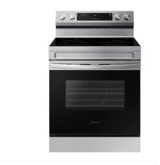 Open Box | Scratch & Dent Samsung 30-in Glass Top 4 burners 6.3-cu ft Freestanding Electric Range stainless steel 30” #SMEL66B
