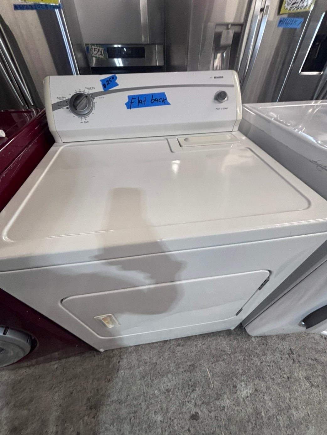 >*kenmore  flat back side x side extra large capacity electric 220v dryer  29” wide.    26”in Depth ,used -Refurbished #EDZN55B