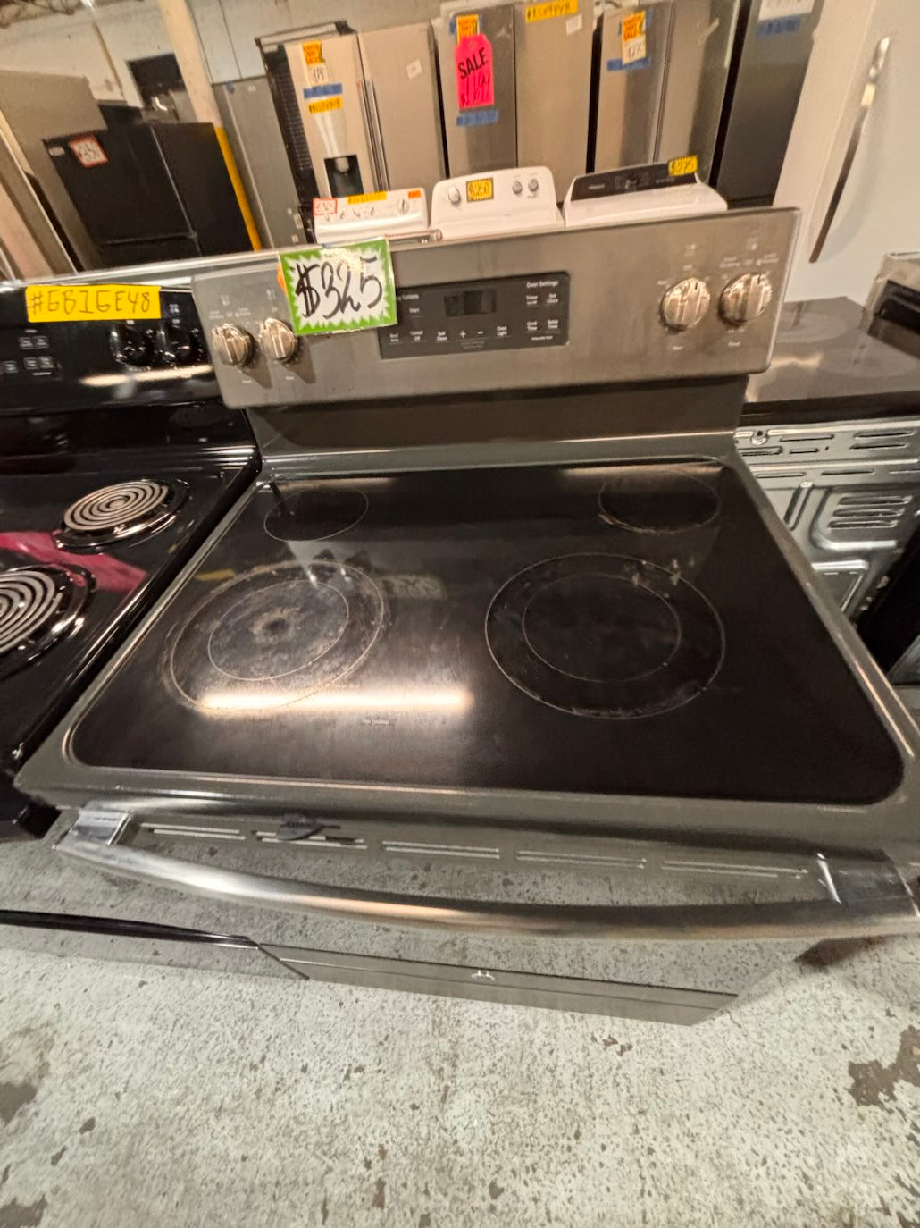 }} special🔥GE  electric 220v glass top range bake Broil roast self clean oven slate-color working 💯  with warranty ! 30" used-Refurbished #GTA1S1B