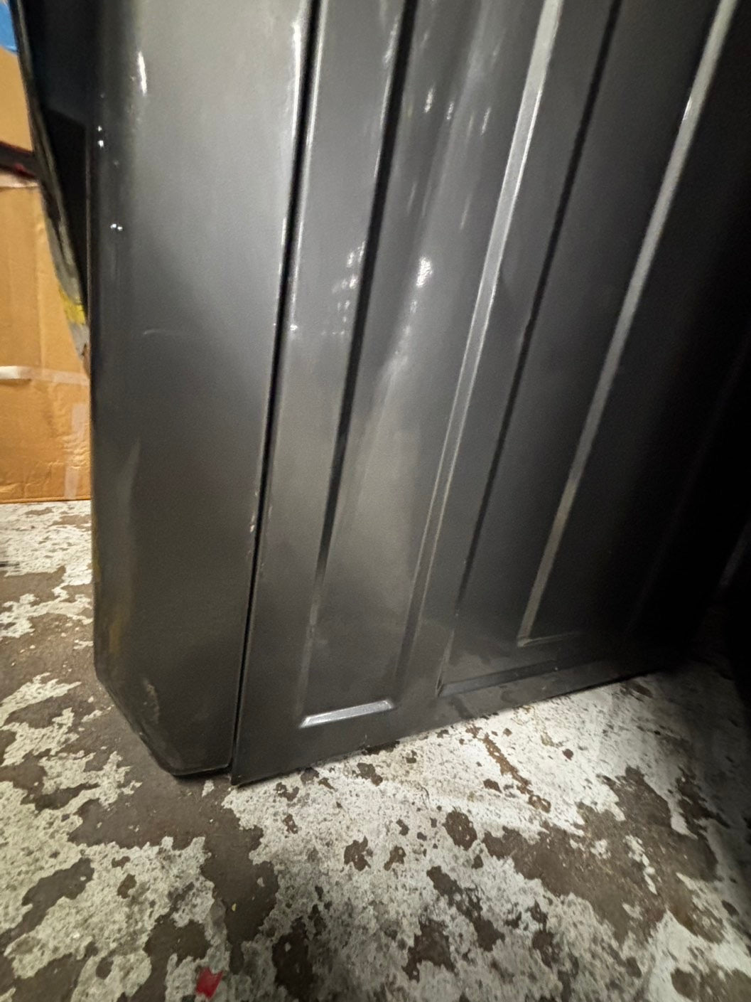 >gas Electrolux gas 27” wash-tower (washer & dryer) large capacity one unit staked  in dark gray color used refurbished #GD94G4B
