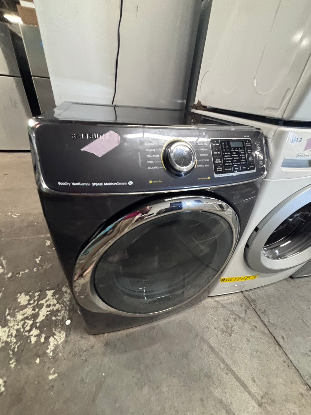 >*july 4th sale 🔥samsung steam sensor Dry front load stackable electric 220v dryer in dark gray color used-refurbished 27" #DEAQ1NB