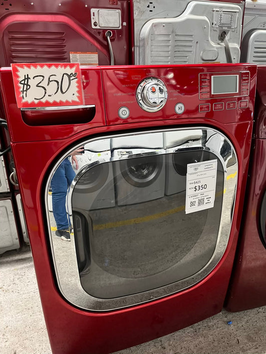 LG front load stackable electric 220v dryer in red steam dry in red  27" #ED405JB