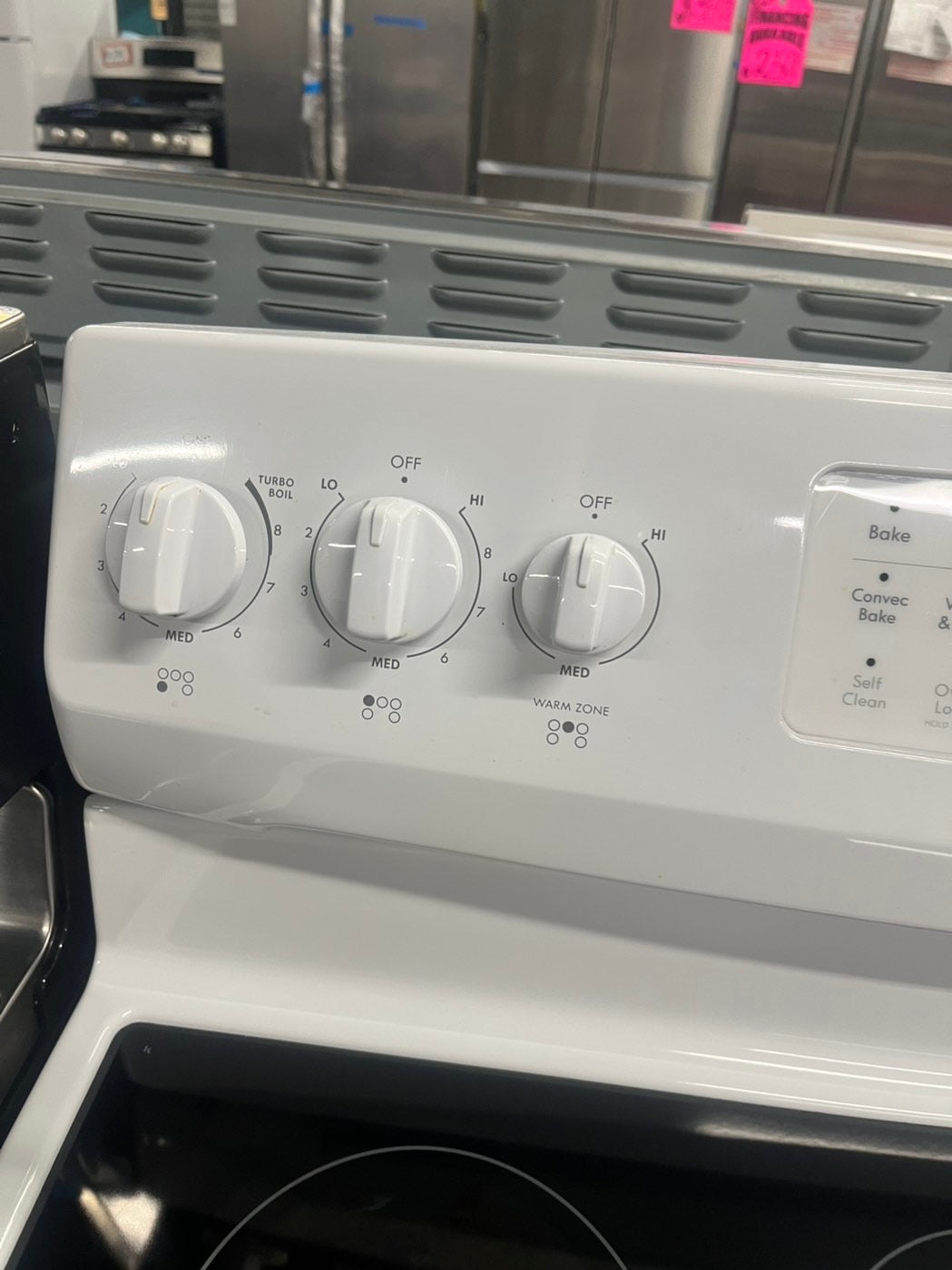 =Kenmore Convection oven Glass Top electric stove white bake broil 5 burner Self clean 30” white Refurbished #ELRA47B