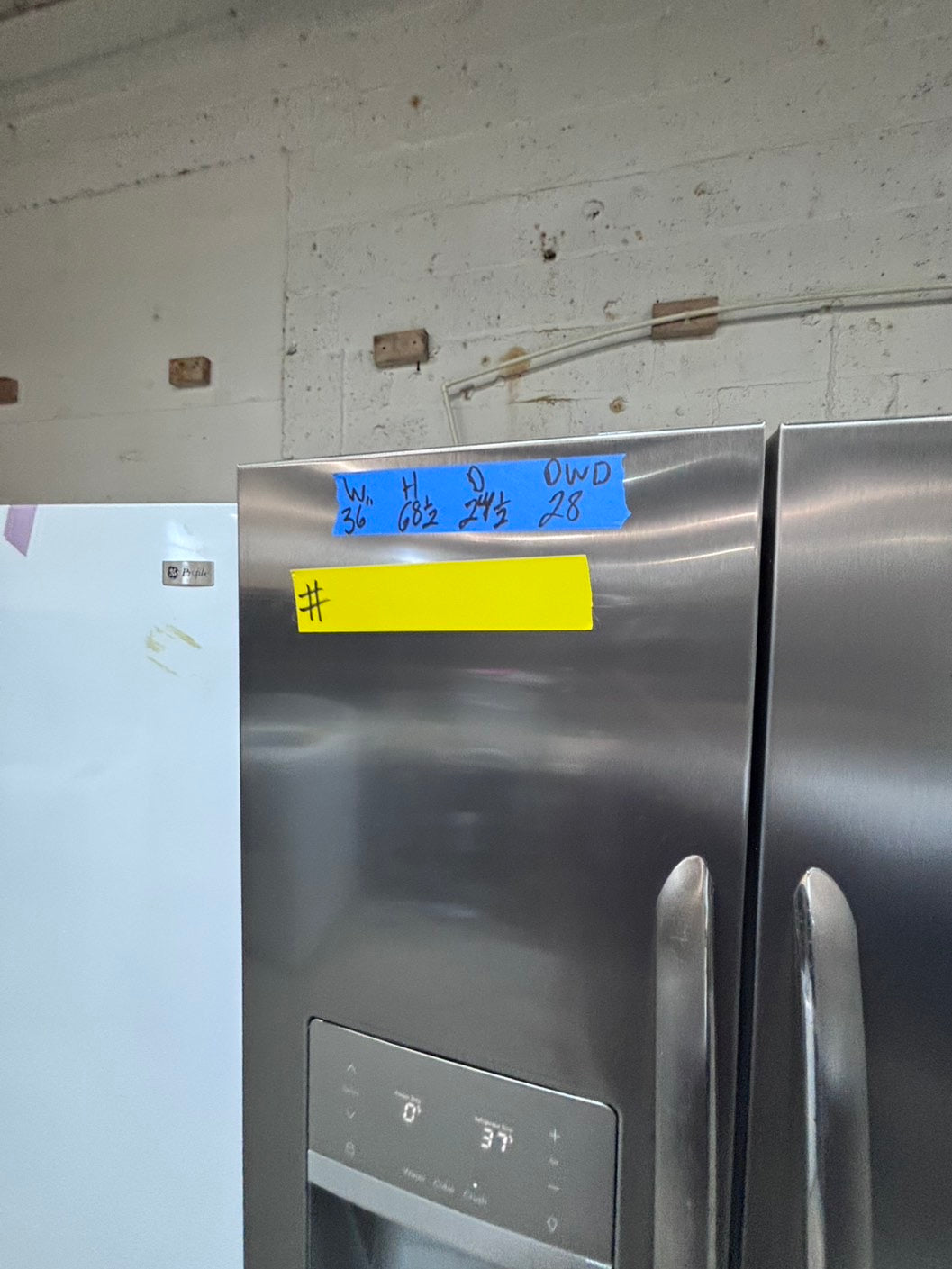 >*early July 4th sale🇺🇸36”frigidaire counter depth side by side door fridge  stainless steel w/ice water dispenser 36” #FRG24AAB