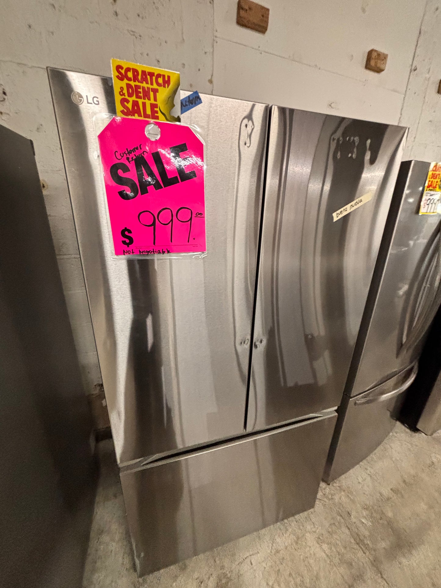 > LG new open box 📦 costumer return 27 cu. ft. SMART Counter Depth MAX French Door Refrigerator with Ice and Water inside ADA Comp in PrintProof Stainless Steel #RLIOAB