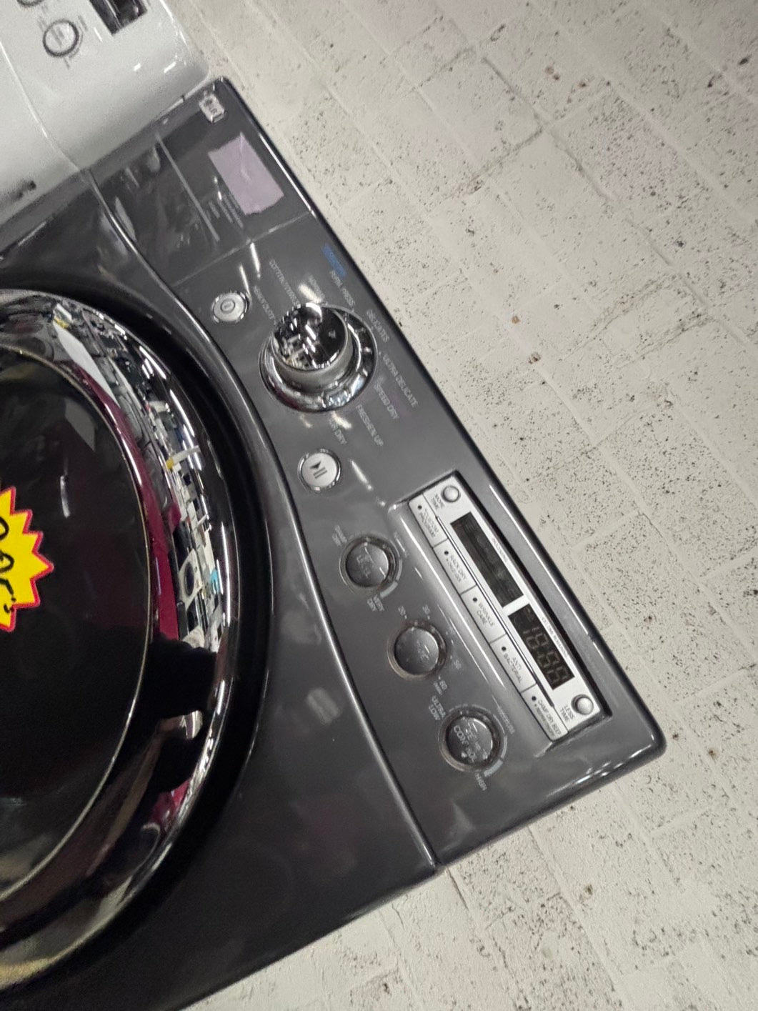 >💥LG washer 4.0 cu ft & dryer 7.5 cu ft set electric 220v front load stackable or side by side - sensor dry He in gray used-refurbished #WDHL44B