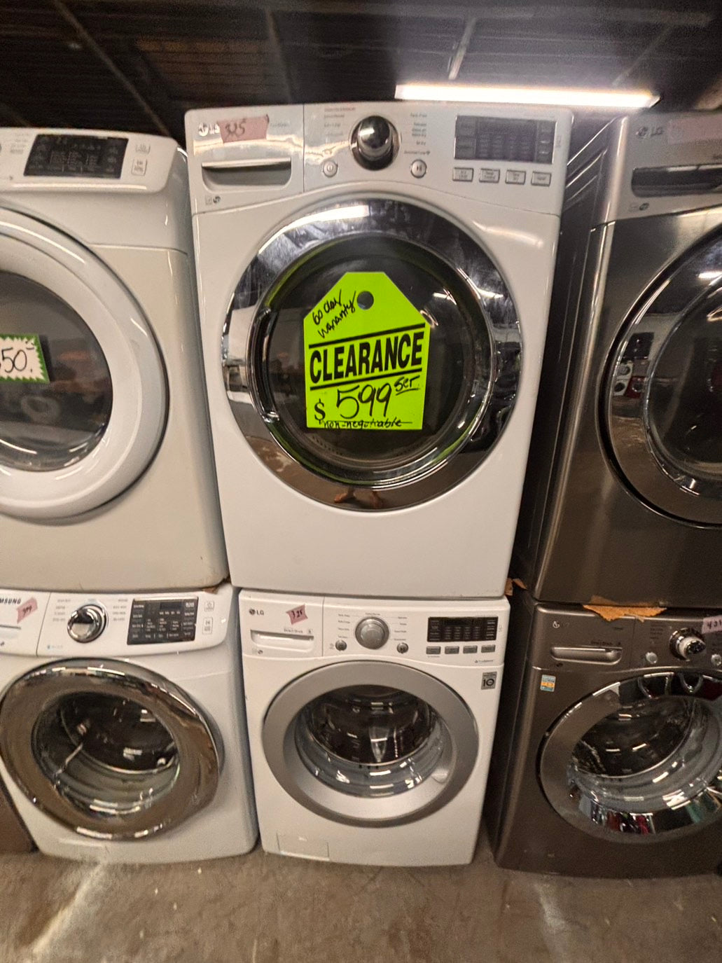 >* special🎉LG washer & dryer set electric 220v front load stackable or side by side - sensor dry in white  #WQ115SET
