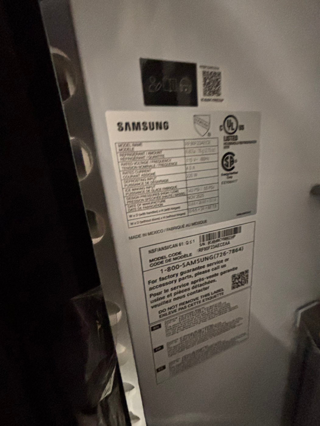 >special🎈New open box 📦 Samsung - Bespoke 23 cu. ft. Counter Depth 4-Door French Door Refrigerator with AI Family Hub+ - Charcoal Glass  & Black/Charcoal #RRSAG41B