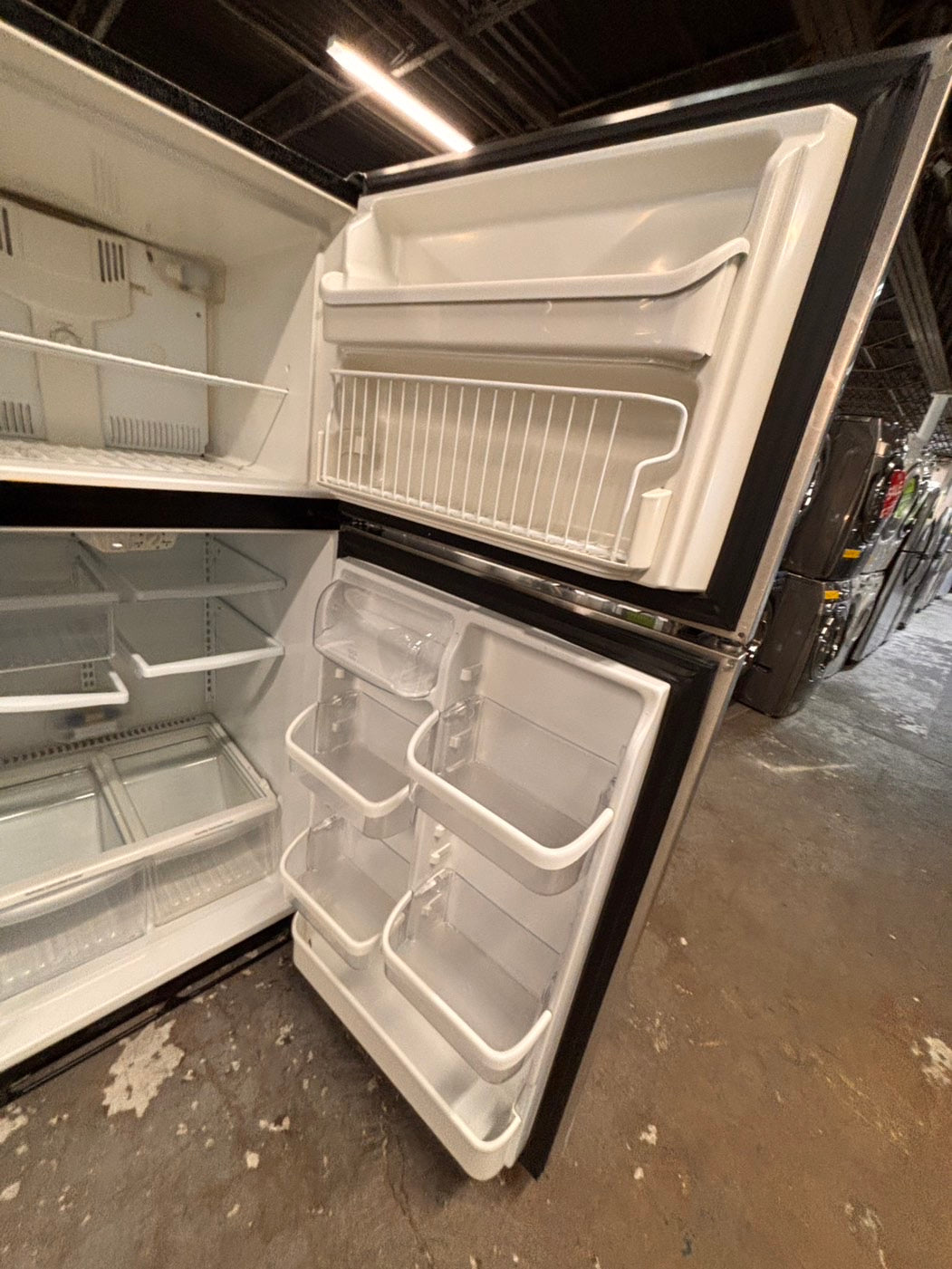 >*frigidaire  top freezer refrigerator stainless steel used-refurbished 30"x 681/2h #RF21ZRB