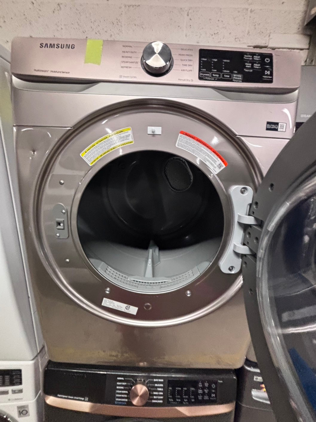 >samsung  front load washer 4.5 cu ft & dryer 7.5 cu ft set electric 220v front load stackable or side by side - sensor dry He in gray   #WDGY6B