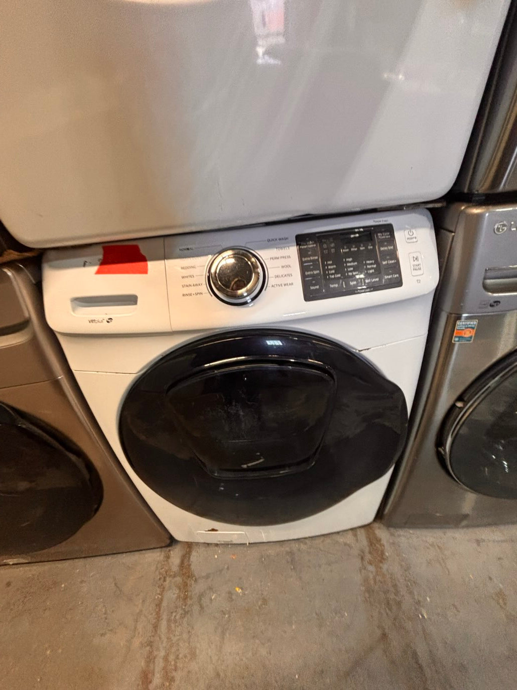 }}clearance 🔥🔥Samsung steam washer 4.5 cu ft & dryer 7.5 cu ft set electric steam 220v front load stackable or side by side - sensor dry white color   #WSH11SET