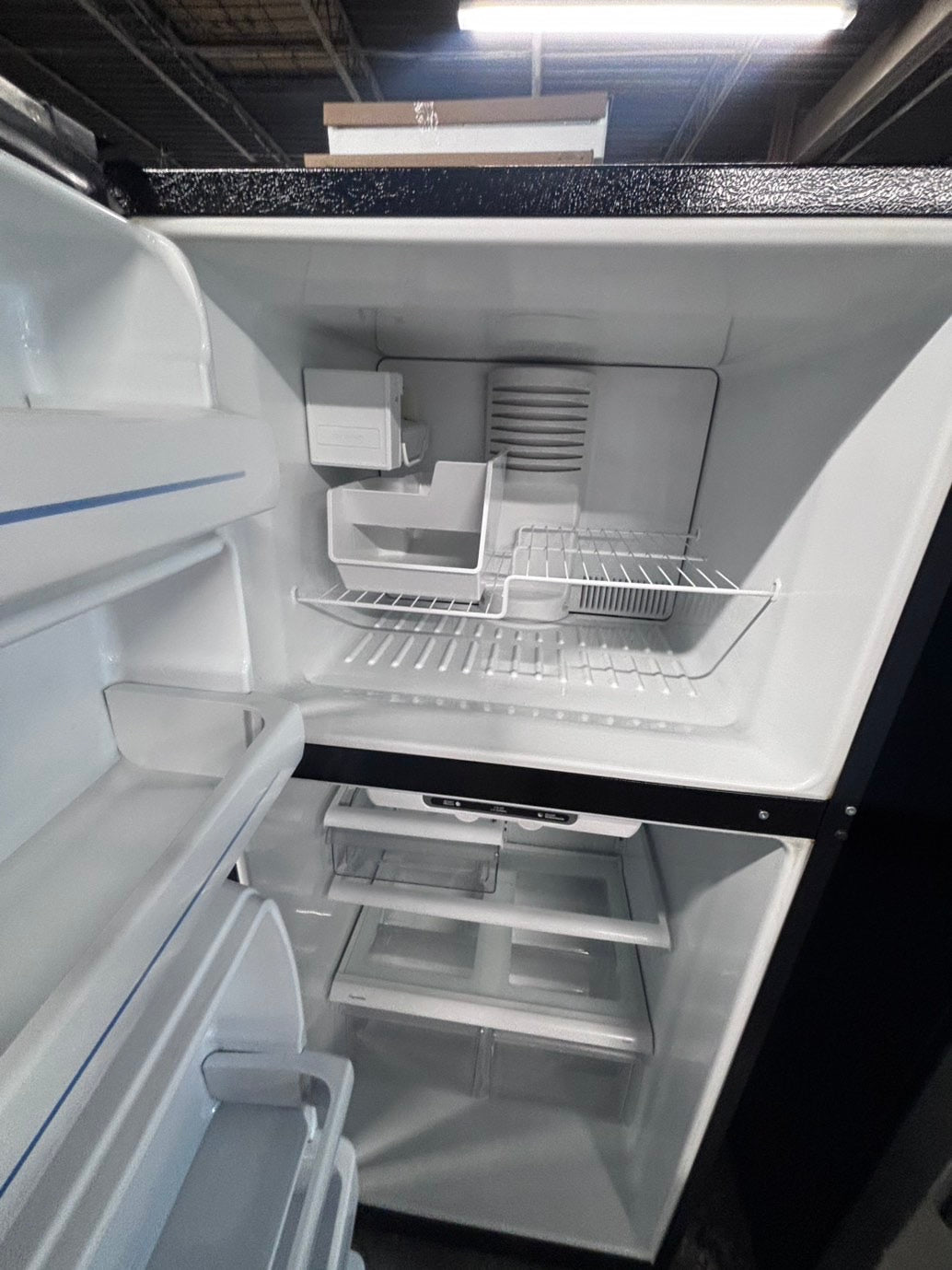 >*GE top freezer refrigerator with ice maker inside stainless steel used-refurbished 30" #RFC11YB