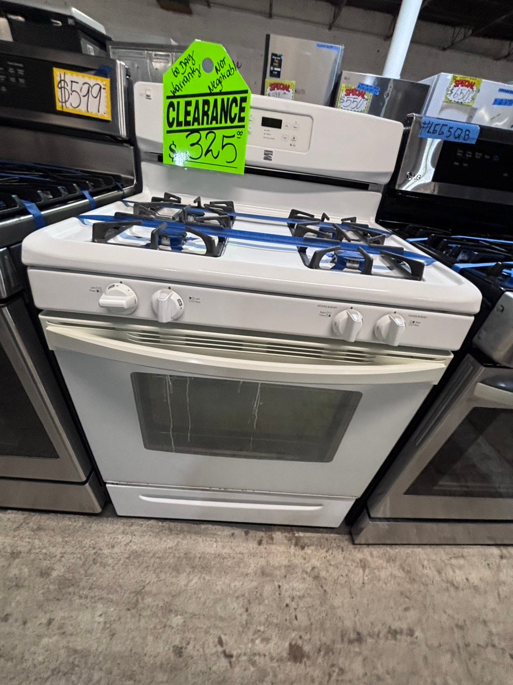 >*SALE🔥Kenmore Gas range 4 burner bake broil Hi/Lo self clean in  white used-Refurbished 30” #G17A2B