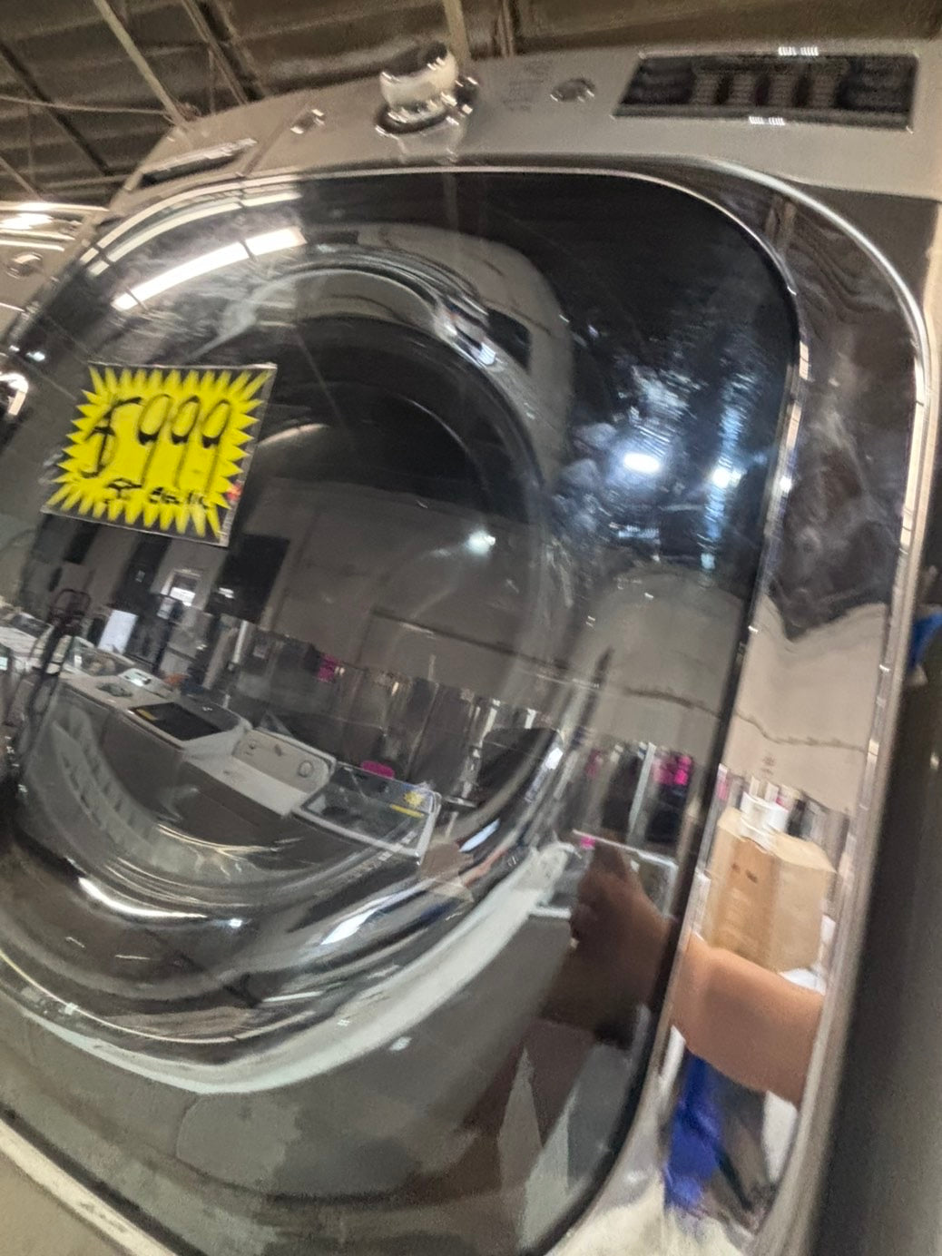 >*used great condition 29”refurbished LG steam washer & dryer set electric front load jumbo size stackable or side by side stainless steel drum 29" #WEXDZX9B