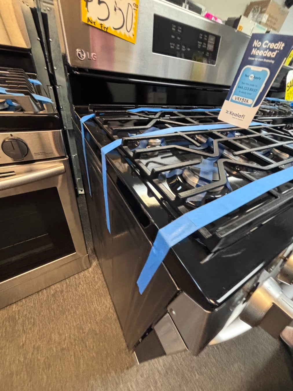 >LG Gas range 5 burner convection oven bake ,broil Hi/Lo self clean in stainless steel used-Refurbished 30” #SG7ZYYL