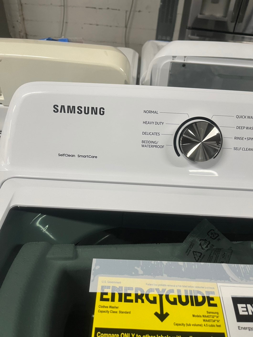 Open box 📦 New S/d New Samsung Top load washer Stainless steel Drum 4.5 Cu.Ft And Electric dryer set 27” wide white #WDSM45B