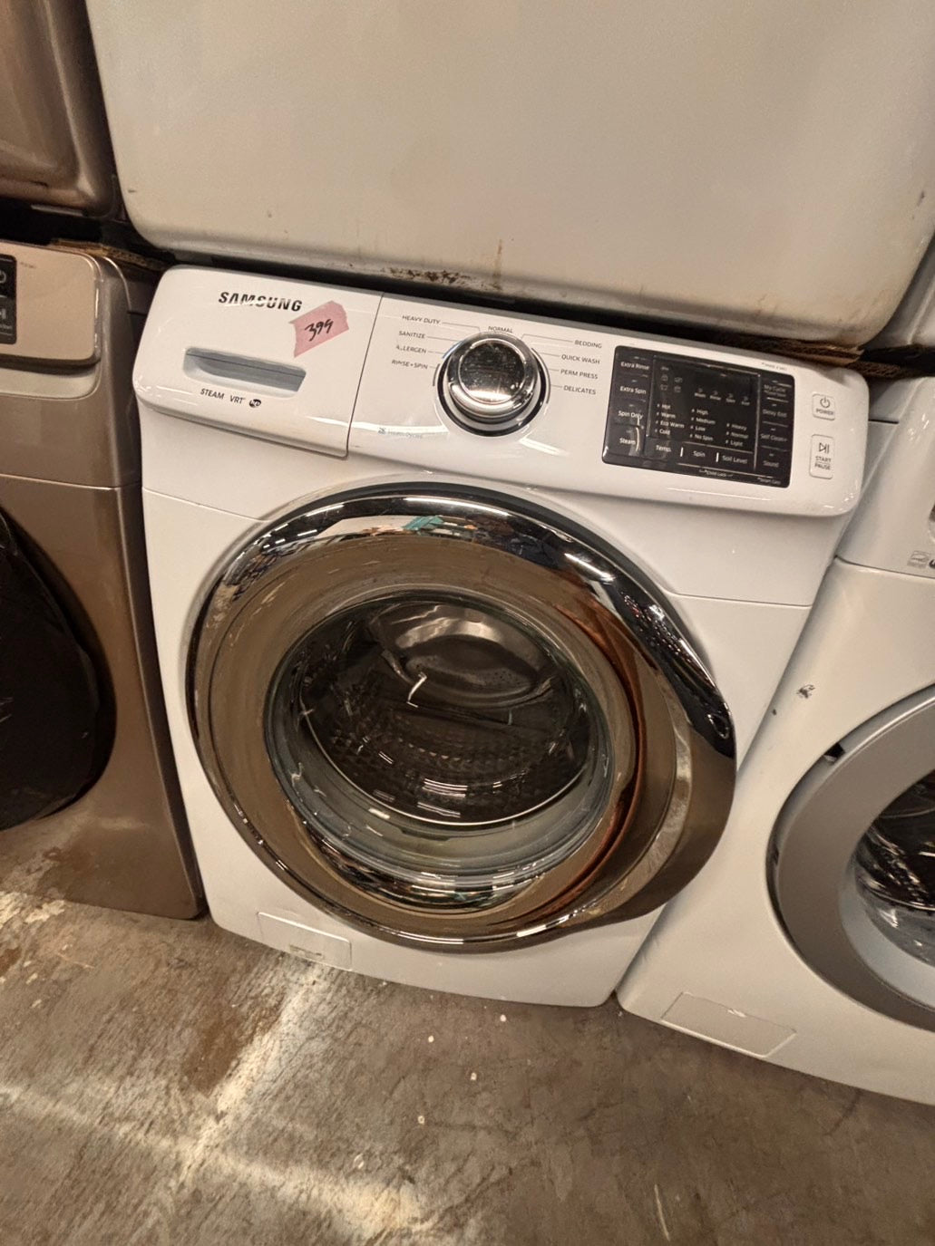>*Samsung steam washer 4.5 cu ft & dryer 7.5 cu ft set electric steam 220v front load stackable or side by side - sensor dry white color   #WD718SET