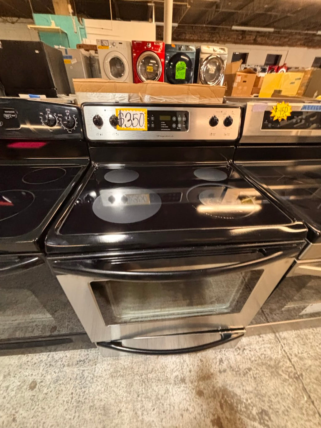 }} Frigidaire electric 220v glass top range bake Broil roast self clean oven stainless steel working 💯  with warranty ! 30" used-Refurbished #ESFT401B