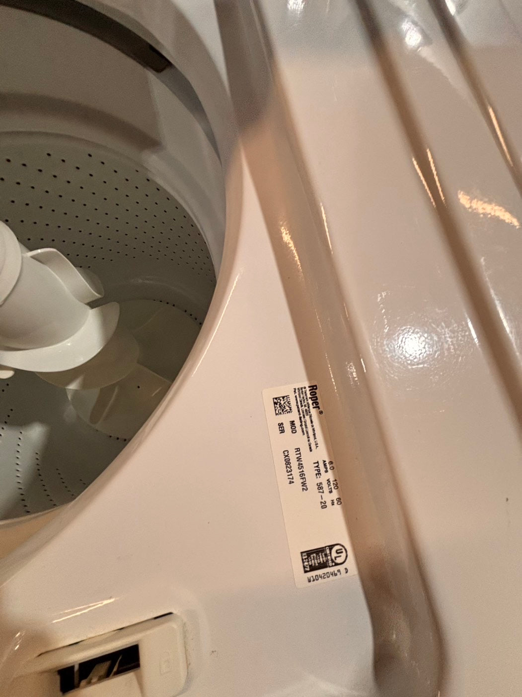 >*Roper Top load washing machine w agitator 27" in good condition,used like new -Refurbished #WTPR3B