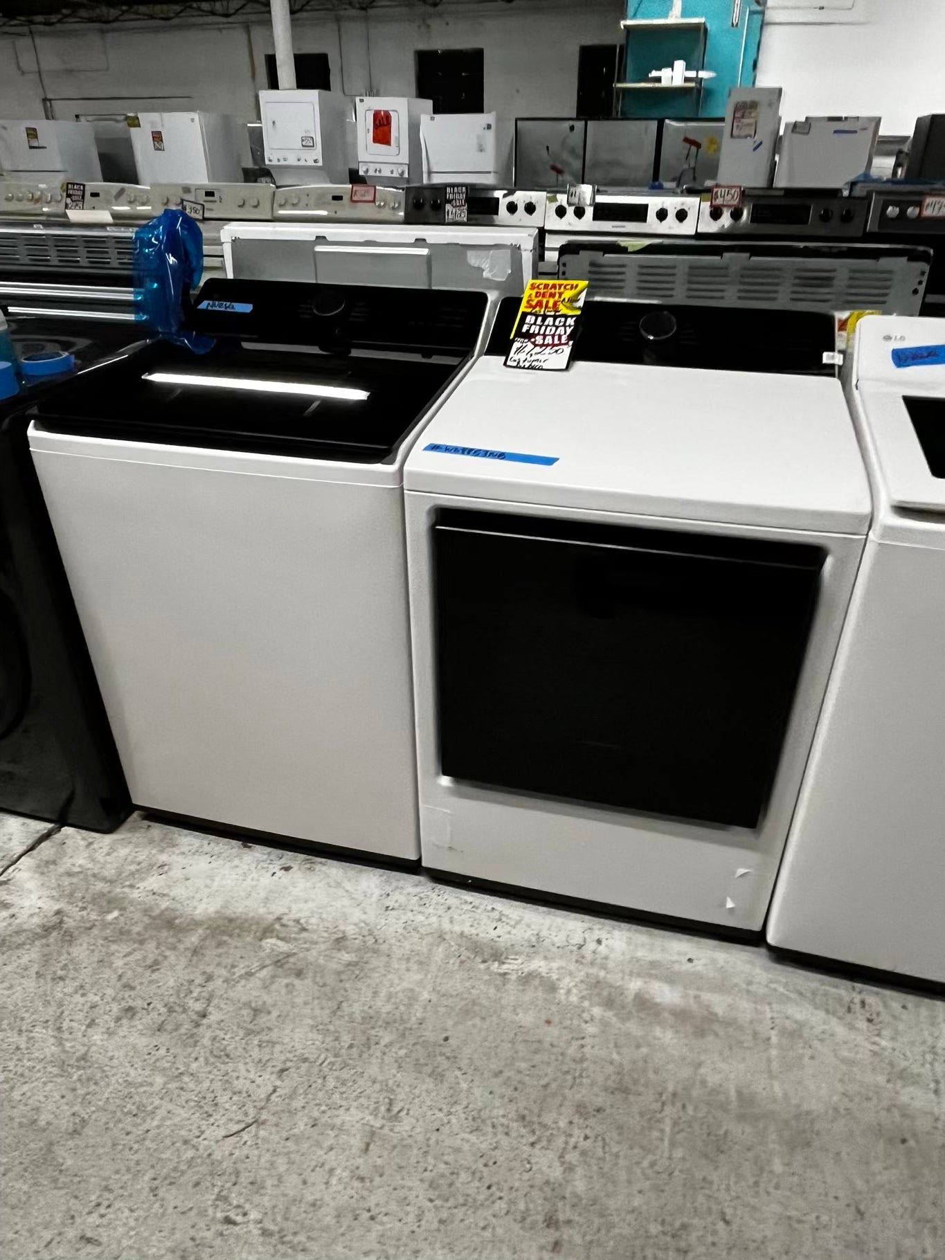 ~ Open Box 📦 - scratch & dent 5.5 cu. ft. Mega Capacity Smart Top Load Washer with Impeller, EasyUnload™ & AI Sensing & 7.3 cu. ft. Ultra Large Capacity Rear Control Electric Dryer with LG EasyLoad™ Door - stock number #WD8853NB